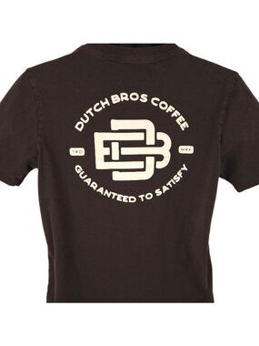 Dutch Bros Coffee T Shirt Mens Size Small Brown Snack Tee
